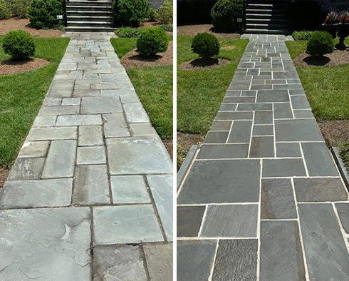 Outdoor Surface Before and After a Stone Sealing in Belle Meade, TN